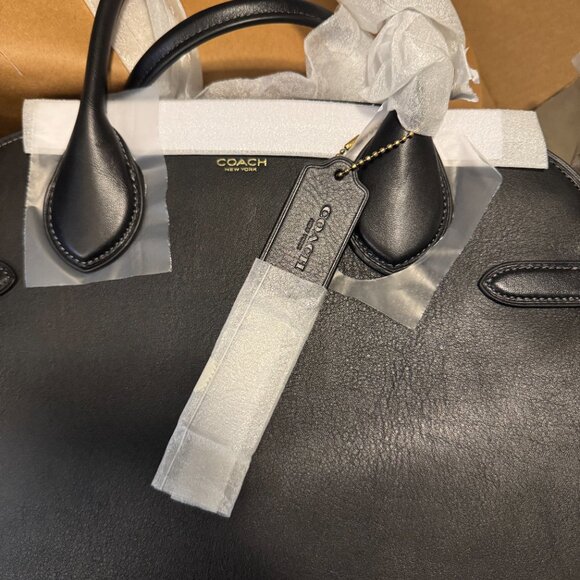 NWT Coach Soft Empire Carryall Bag 40-Brass/Black - Picture 4 of 12